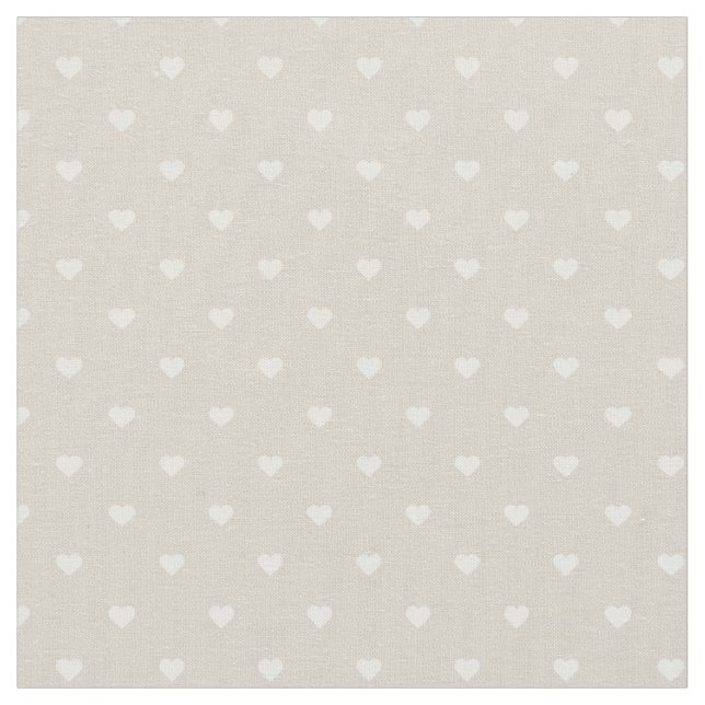 Tissu Coeurs Pots Polka Beige Lin (Fermer)