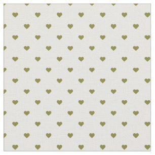Tissu Coeurs Pots Polka Vert Olive