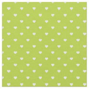 Tissu Coeurs Pots Polka Vert Pomme