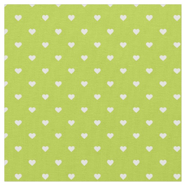 Tissu Coeurs Pots Polka Vert Pomme (Fermer)