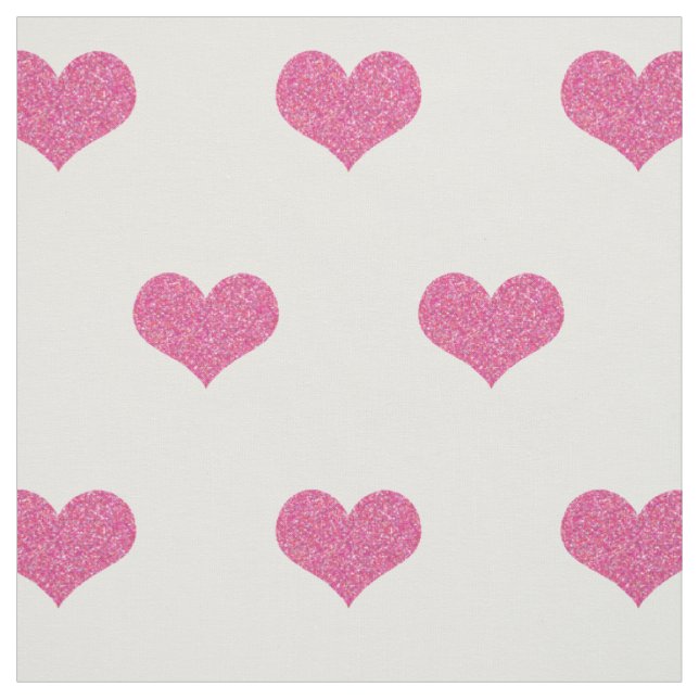 Tissu Coeurs roses sur le motif blanc (Échantillon)
