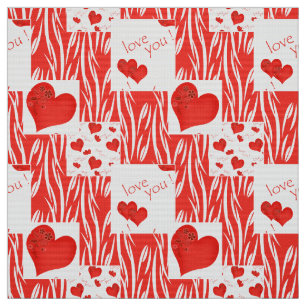 Tissu Coeurs rouges, amour.