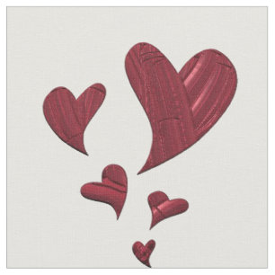 Tissu Coeurs rouges Peint Amour Artistique Coeur Motif