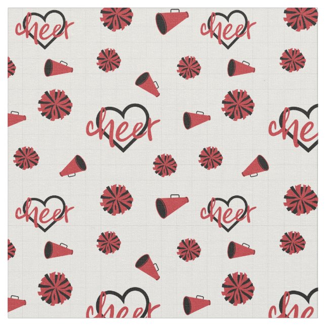 Tissu Coeurs rouges, pots de chat, Motif mégaphone (Fermer)
