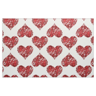 Tissu Coeurs rouges Steampunk