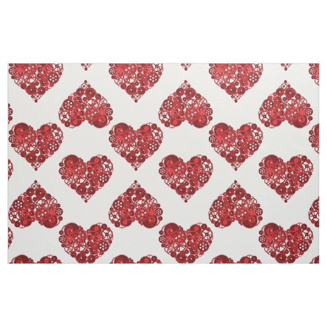 Tissu Coeurs rouges Steampunk (Fat Quarter)