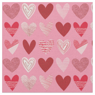Tissu Coeurs texturés mignons sur rose