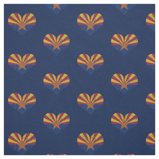 Tissu Coeurs vintages de drapeau de l'Arizona (Échantillon)