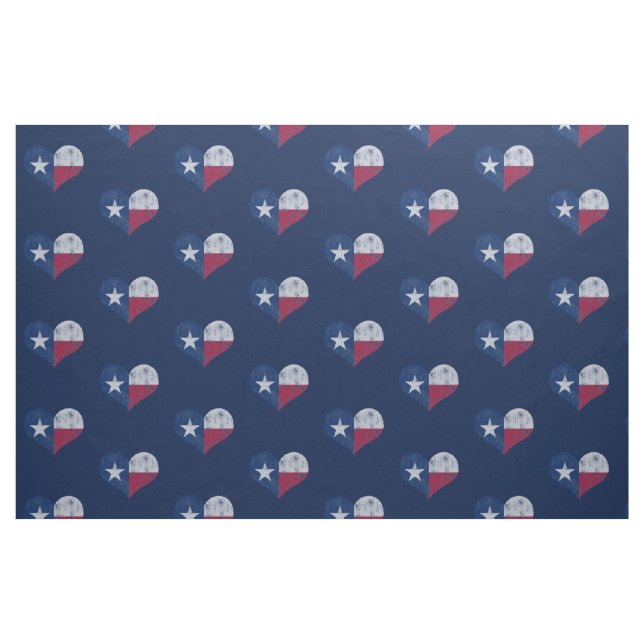 Tissu Coeurs vintages de drapeau du Texas (Fat Quarter)