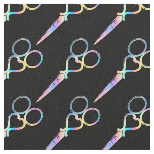 Tissu coiffeur coiffeur holographe ciseaux motif