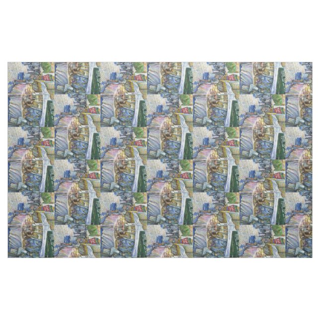 Tissu Coin de Flying Pig Farm et Wine a Bit. (Yard)