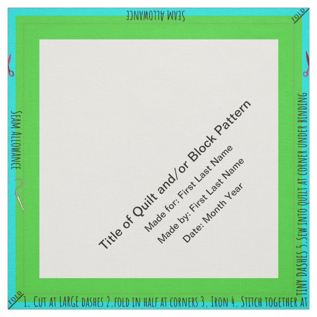 Tissu Coin Étiquette simple et personnalisé vert (Échantillon)