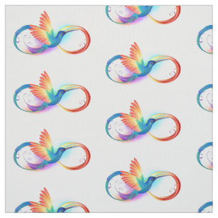 Tissu Colibri arc-en-ciel avec symbole de l'infini