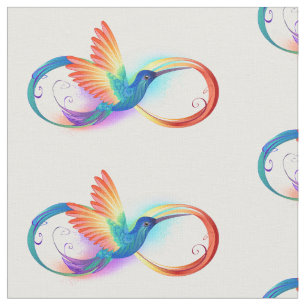 Tissu Colibri arc-en-ciel avec symbole Infinity