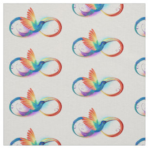 Tissu Colibri arc-en-ciel avec symbole Infinity