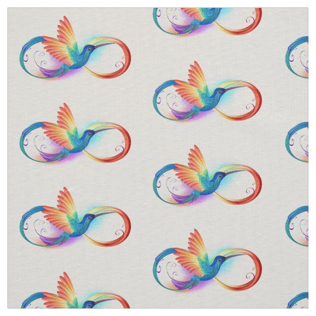Tissu Colibri arc-en-ciel avec symbole Infinity (Échantillon)