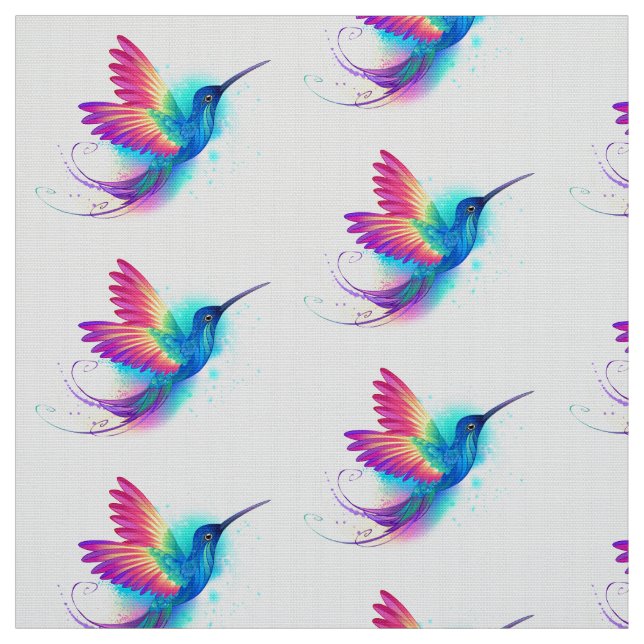 Tissu Colibri arc-en-ciel exotique (Échantillon)