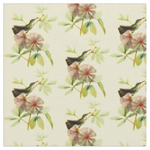 Tissu Colibri vert gonflé par blanc vintage