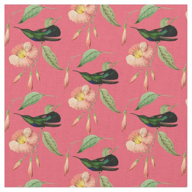Tissu Colibri vert vintage (Fermer)