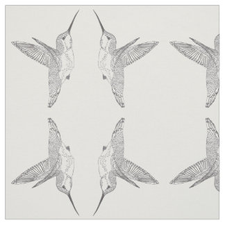 Tissu Colibris planants rencontrant la copie reflétée