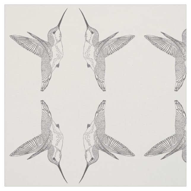 Tissu Colibris planants rencontrant la copie reflétée (Échantillon)