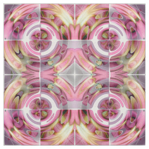 Tissu Collage abstrait de mandarine et de rose