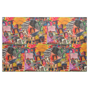 Tissu Collage de blocs de découpage de supports mixtes c
