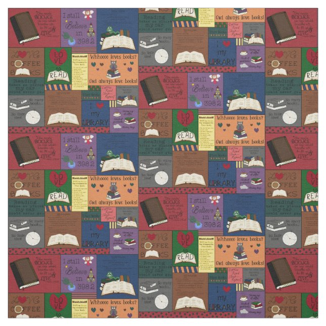 Tissu Collage de livres (Échantillon)