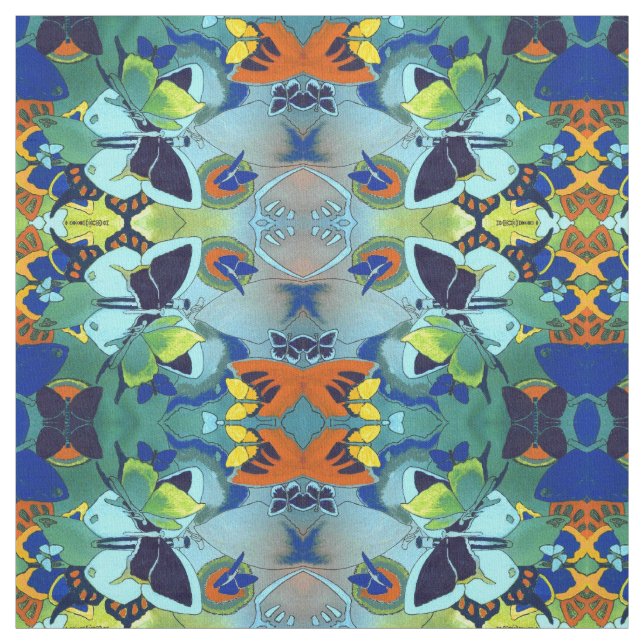 Tissu Collage de mosaïque de papillon unique Pima Coton (Échantillon)