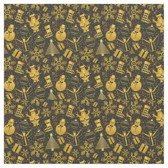 Tissu Collage de Noël métallique (Fermer)