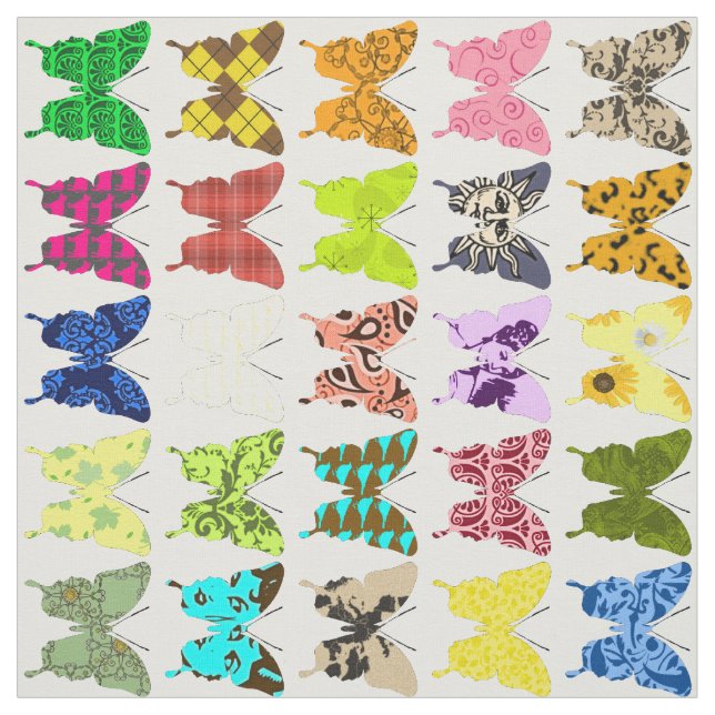 Tissu Collage de papillon (Échantillon)