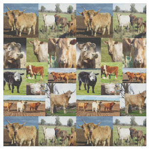 Tissu Collage de photos de vache,