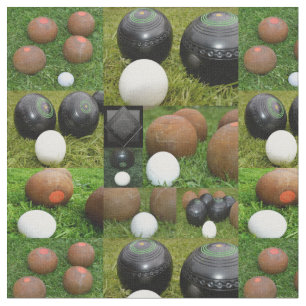 Tissu Collage de photos Vintage Lawn Bowls,