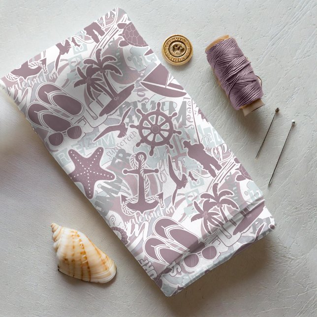 Tissu Collage de plage nautique Mauve ID840 (Créateur téléchargé)