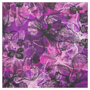 Tissu Collage d'orchidées hawaïennes de Wahine Lace