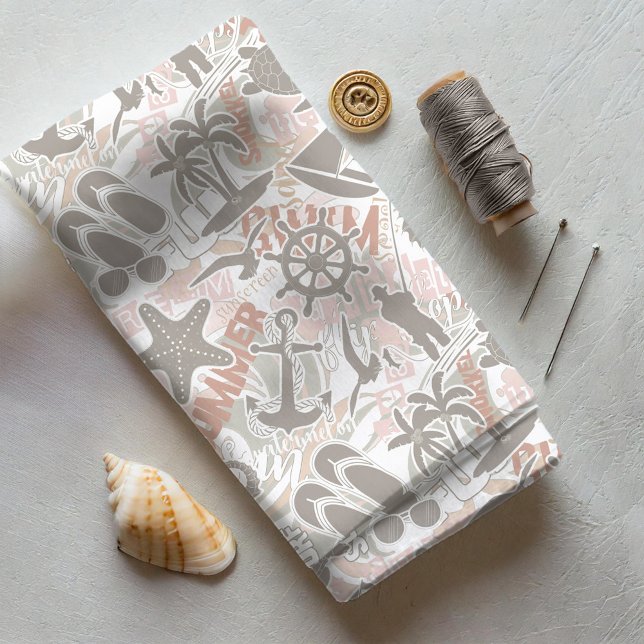 Tissu Collage Marin Taupe ID840 (Créateur téléchargé)