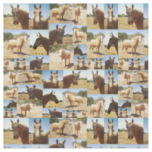 Tissu Collage photo de Palomino Horses,