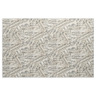 Tissu Collage vintage de papier de musique de feuille