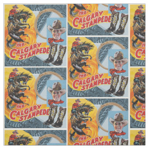 Tissu Collage Western Rodeo Cowboy Imprimer avec bordure