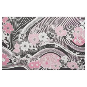 Tissu Collection HANNAH Japonais moderne rose & noir