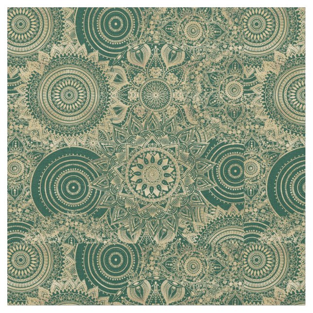 Tissu Collection Mandala Gold Green (Fermer)