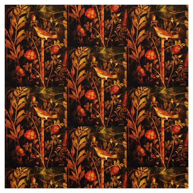 Tissu COLLECTION POMPEII NUIT AVEC ROSE Jaune (Échantillon)