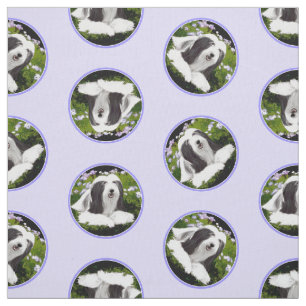 Tissu Collie hardie Black Peinture Cute Dog Art