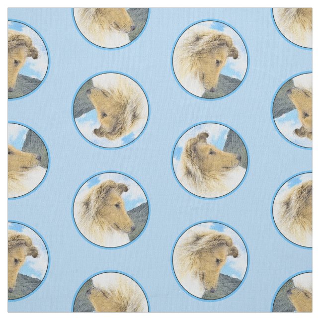 Tissu Collie Peinture Rough Sable Merle Original Chien A (Échantillon)