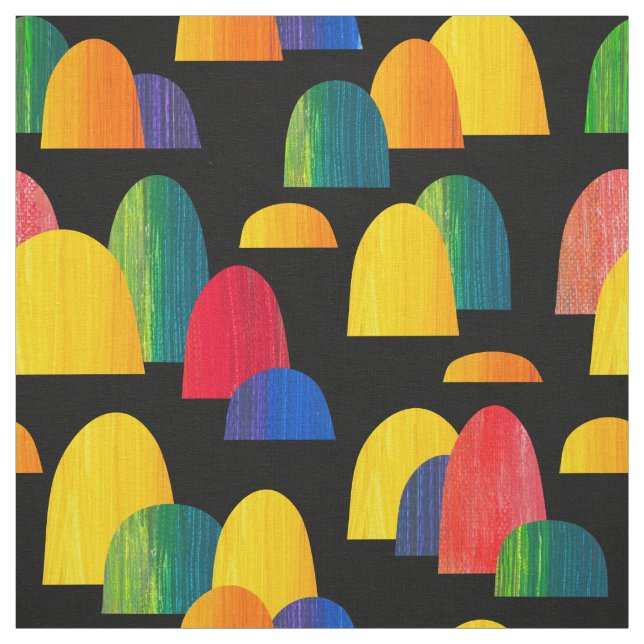 Tissu Collines peintes - Noir (Échantillon)