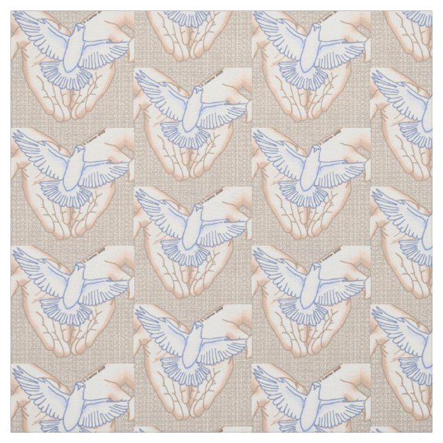 Tissu Colombe aux mains (Échantillon)