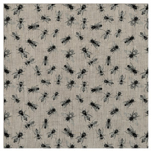 Tissu Colonie réaliste de l'abeille illustrée