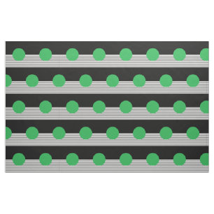 Tissu Colorbloc noir blanc et cercle vert