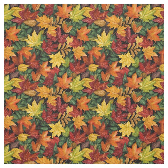 Tissu Coloré Automne Feuillage de feuillage motif (Échantillon)
