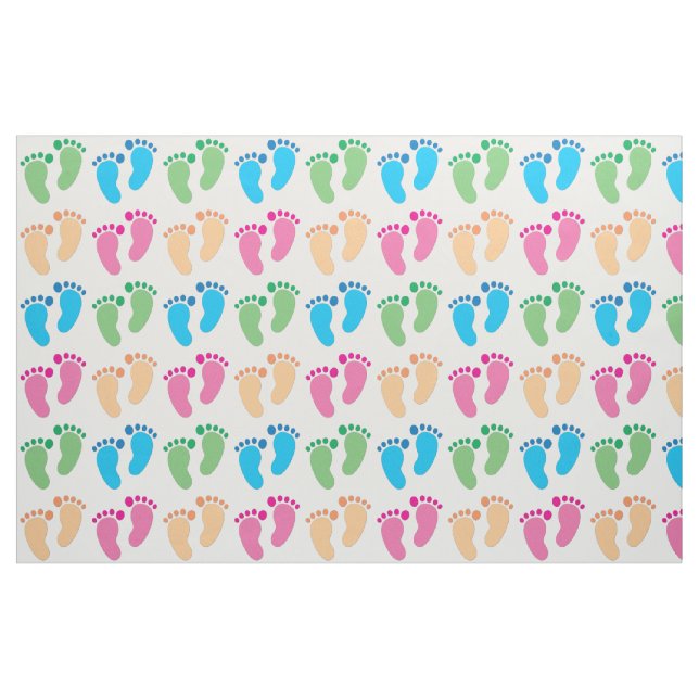 Tissu coloré d'empreintes de pas (Fat Quarter)